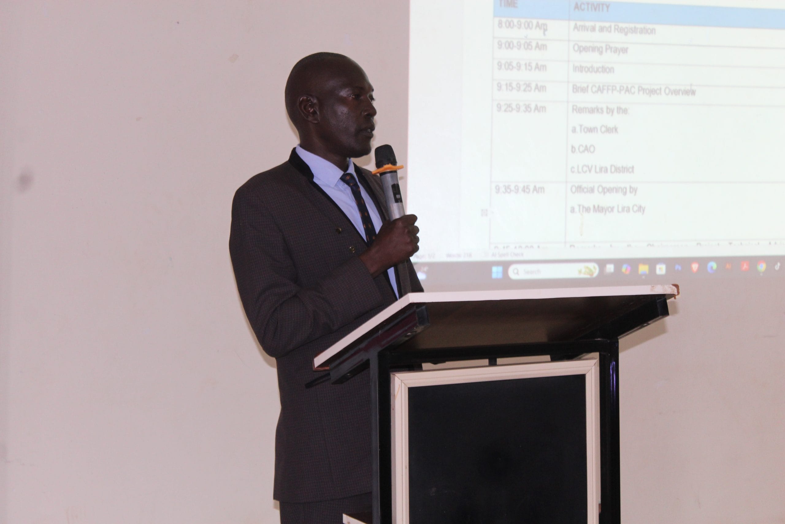 Minister of Education- Lira Municpal giving his speech