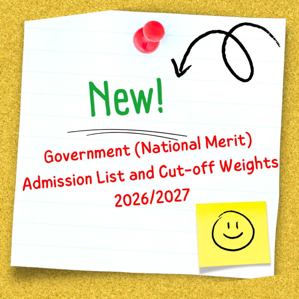 Government Sponsorship – National Merit 2026/2027 Admission List